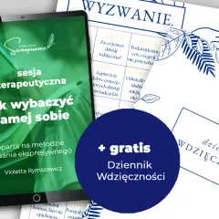 Tablet z kursem "Jak wybaczyć samej sobie" i gratisowym Dziennikiem Wdzięczności. Pomoc w procesie samoprzebaczenia.
