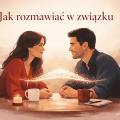 Para rozmawia przy świecach. Ona patrzy na niego z uśmiechem, jakby chciała wiedzieć, jakie mam plany.