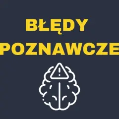 Błędy poznawcze: schemat mózgu z wykrzyknikiem w trójkącie ostrzegawczym.