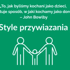 Styl przywiązania do drugiej osoby kształtuje się od dzieciństwa. Grafika przedstawia rodzinę trzymającą się za ręce.