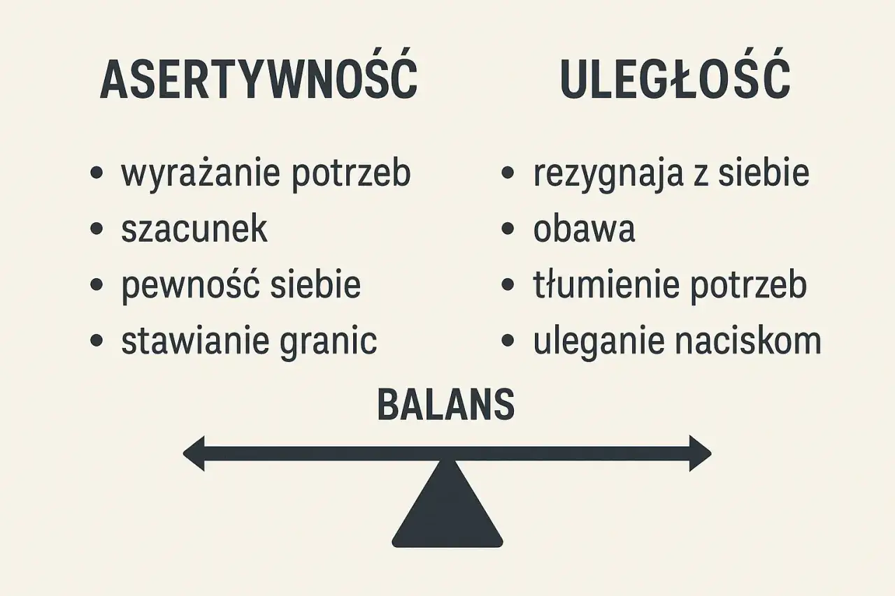Asertywność vs uległość: wyrażaj potrzeby, szanuj siebie, stawiaj granice. Jak przestać zadowalać innych swoim kosztem? Balans jest kluczem.